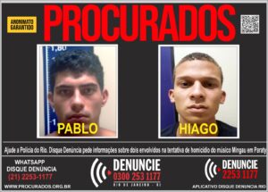 Hiago Lourenço da Silva (à direita) segue foragido da justiça